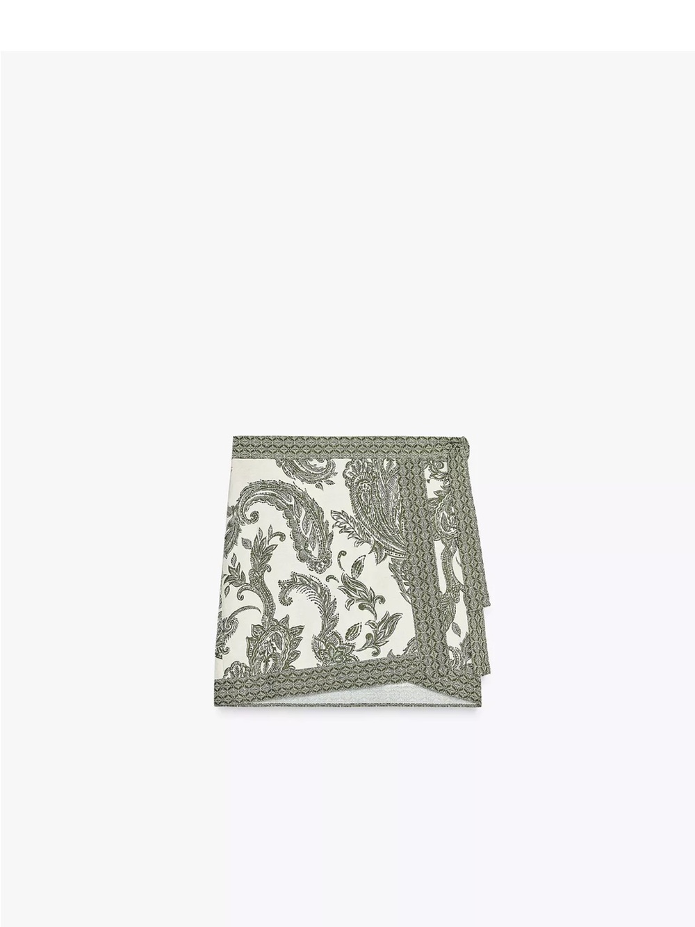 Zara Green and White Paisley Mini Skirt